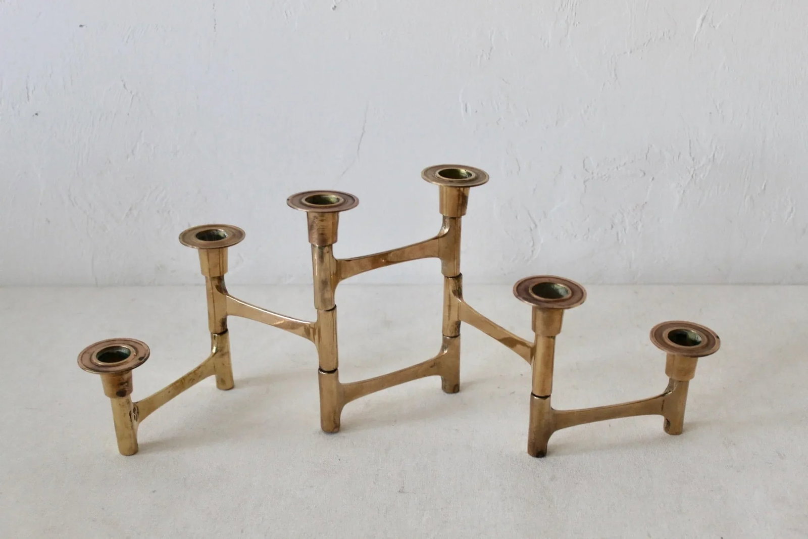 Nagel Style Mid-Century Modern Brass Articulating Candleholder - 4
