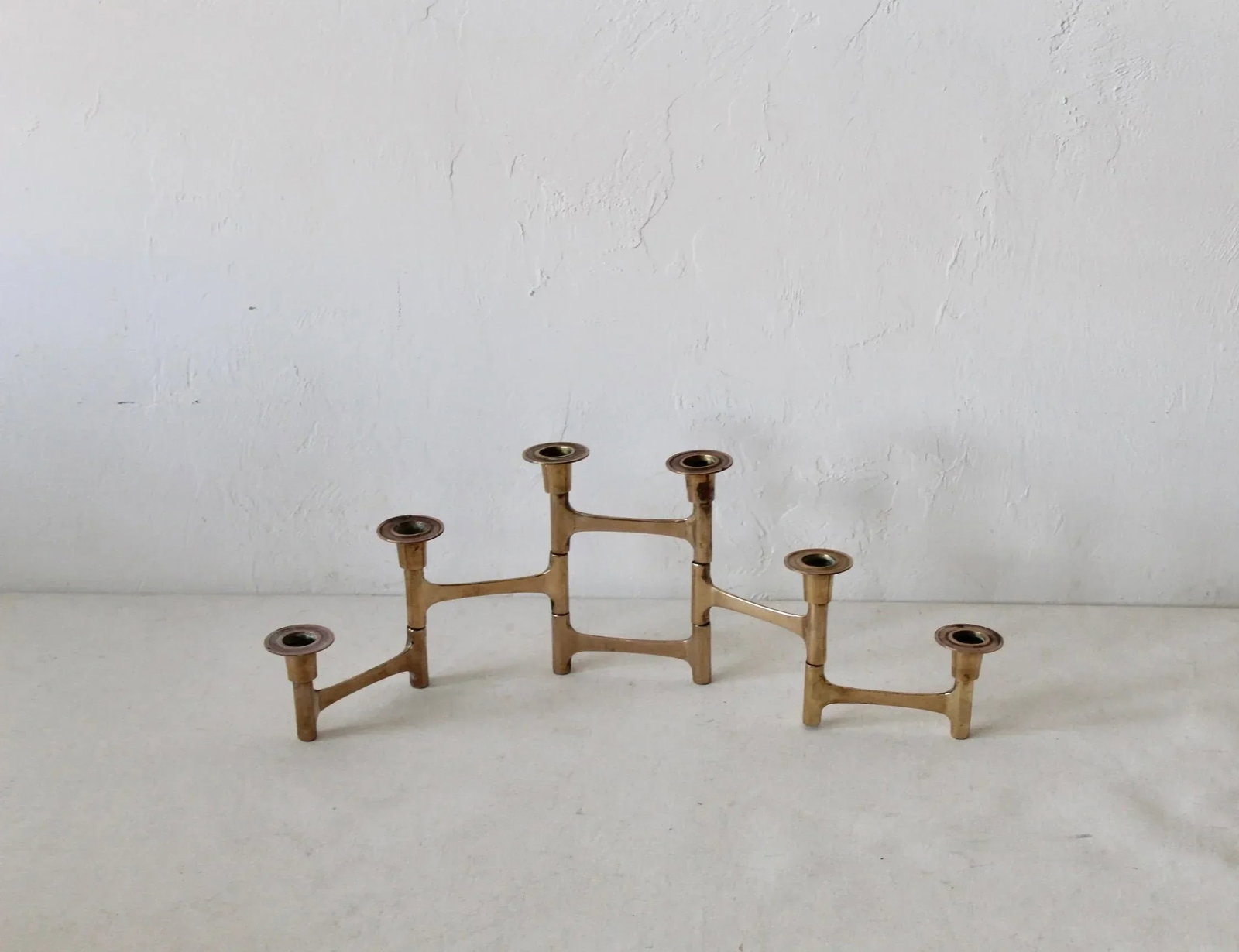 Nagel Style Mid-Century Modern Brass Articulating Candleholder - 5