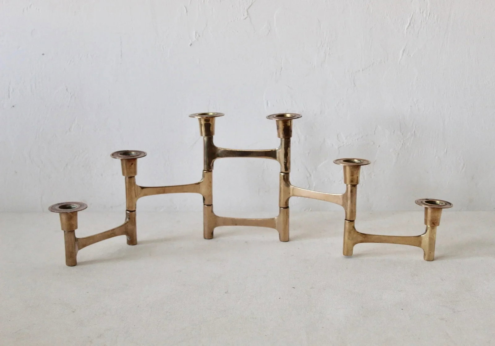 Nagel Style Mid-Century Modern Brass Articulating Candleholder - 6