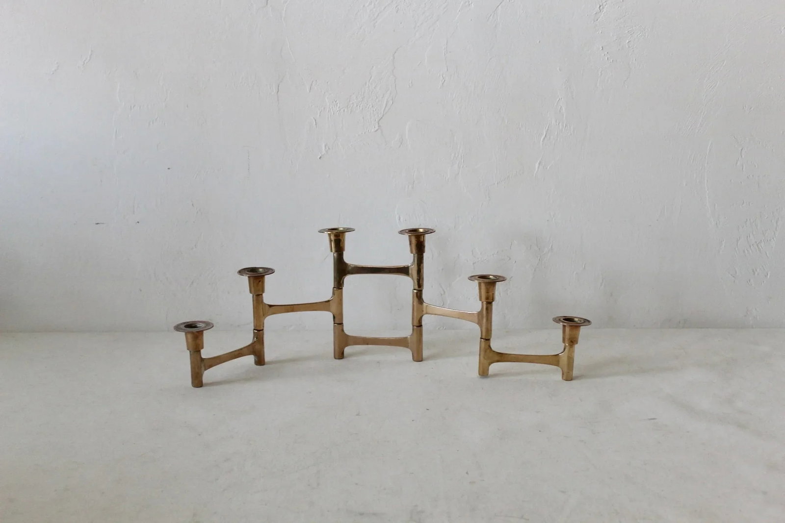 Nagel Style Mid-Century Modern Brass Articulating Candleholder - 7
