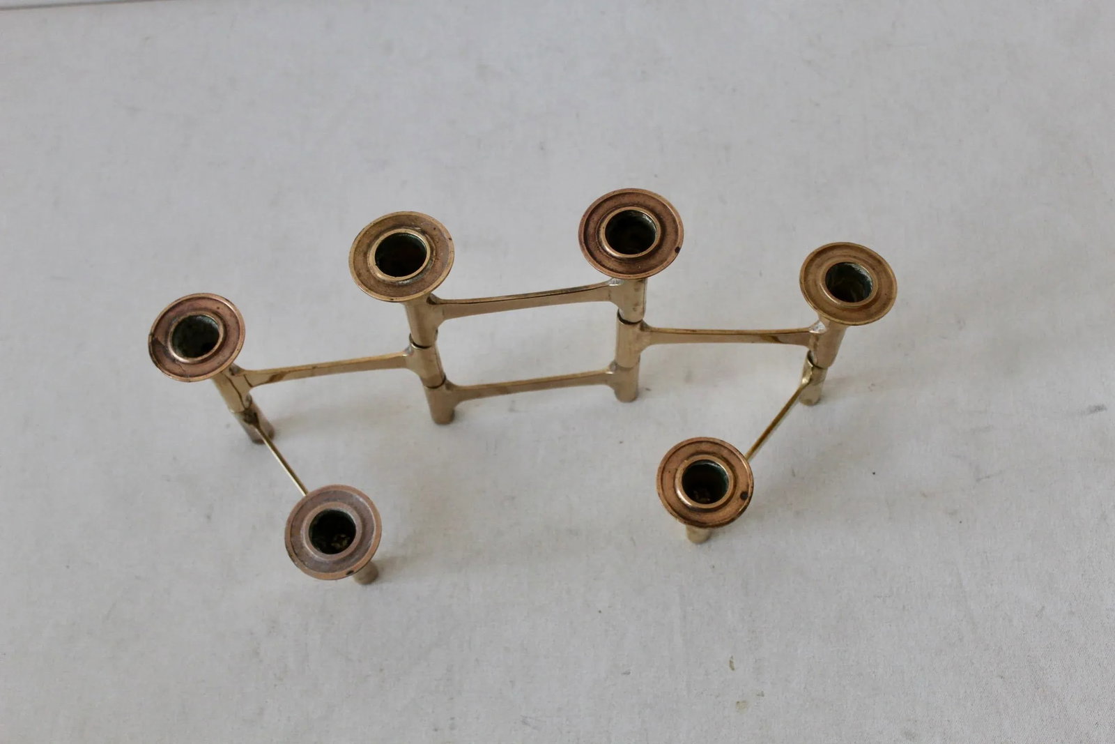 Nagel Style Mid-Century Modern Brass Articulating Candleholder - 8