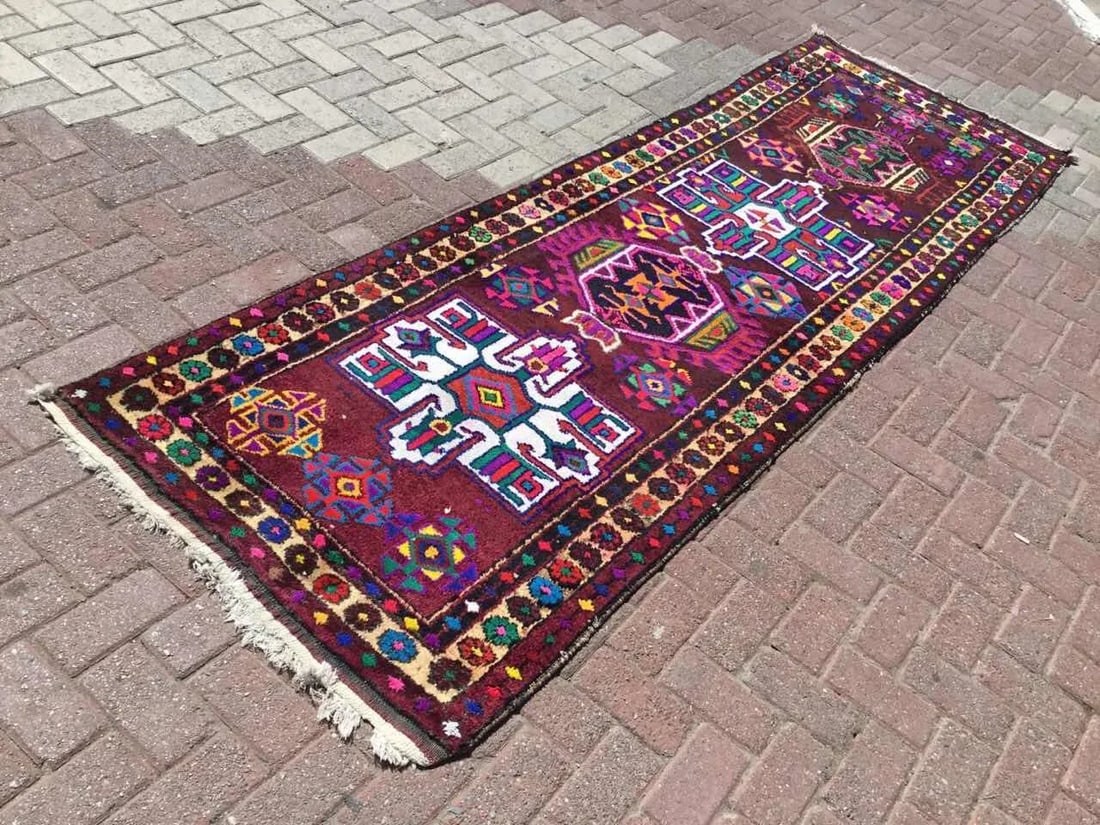 Kurdish Runner Rug - 121" X 39" - 2