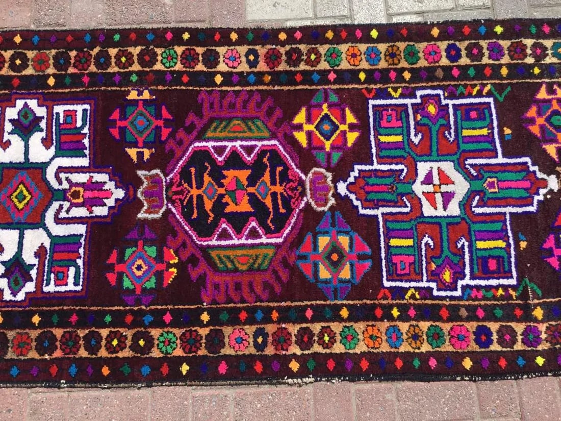 Kurdish Runner Rug - 121" X 39" - 3