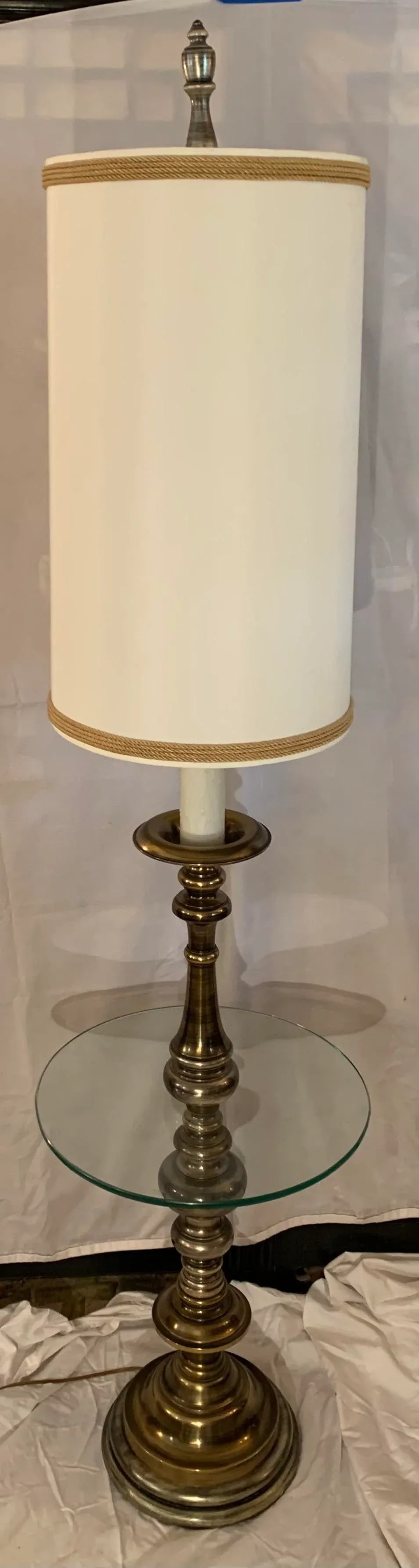 1960s Brass Side Table Floor Lamp - 2