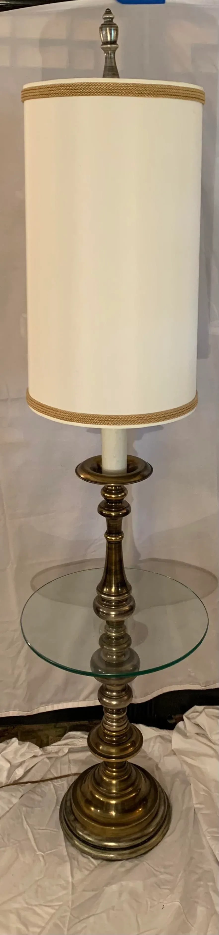 1960s Brass Side Table Floor Lamp - 3