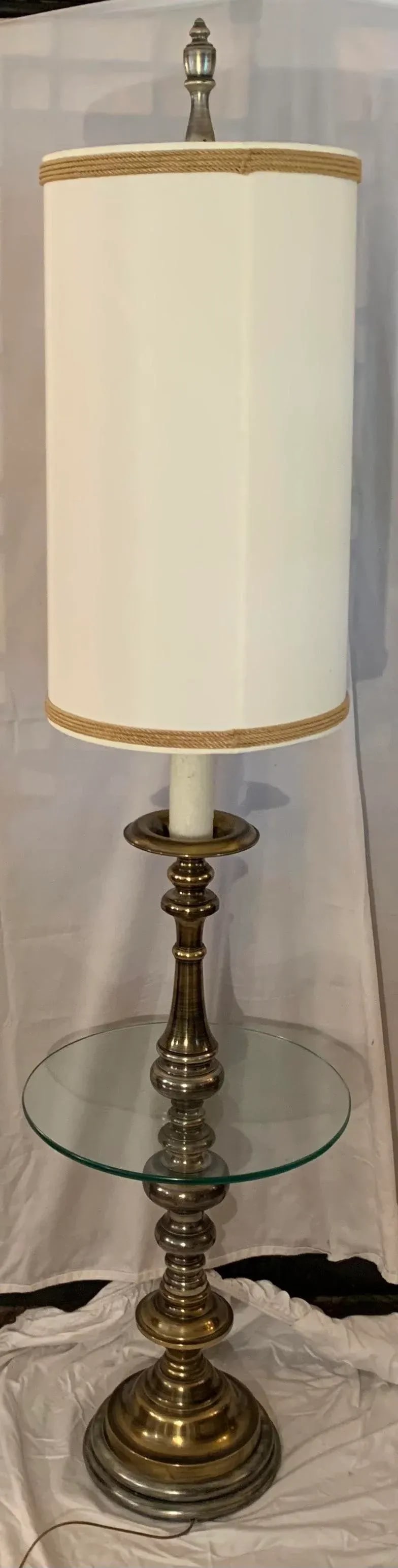 1960s Brass Side Table Floor Lamp - 4