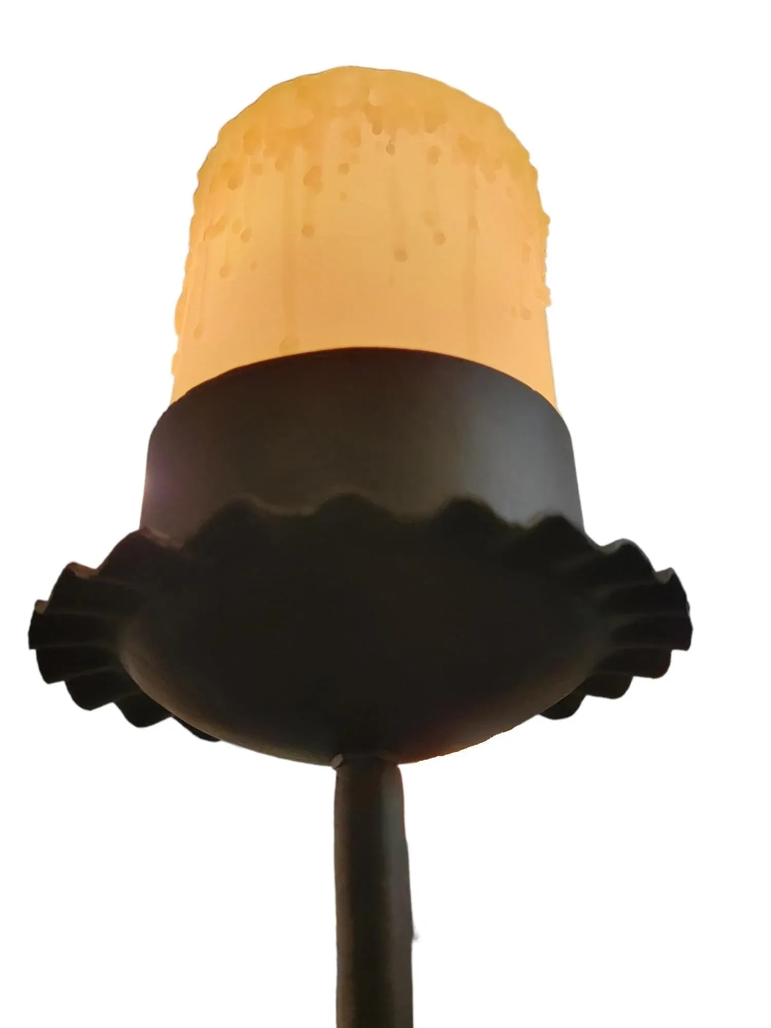 1970s Modern Gothic Metal 4 Light Chandelier - 3