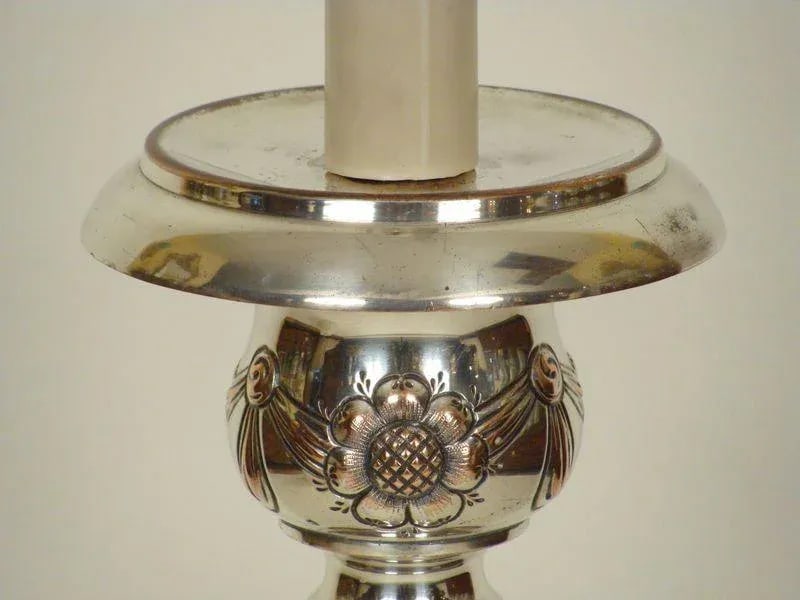 Silver on Copper Altar Stick Lamp - 2
