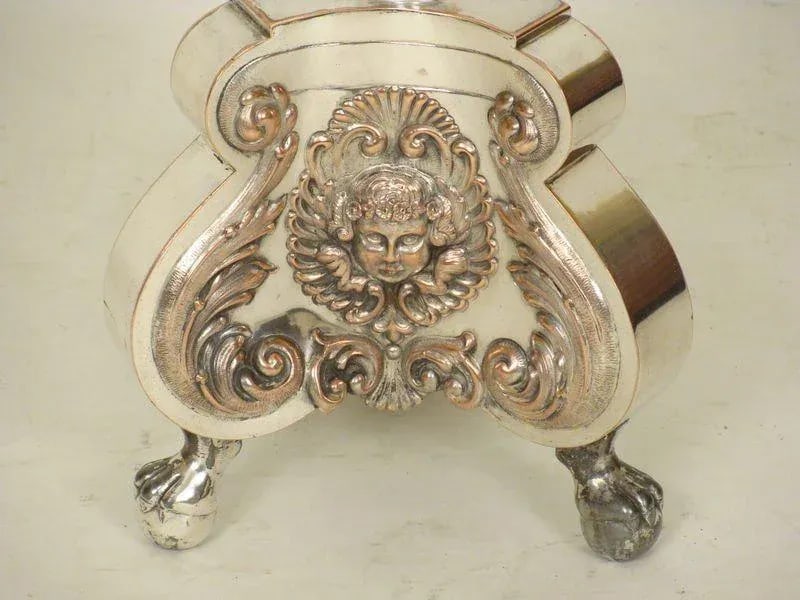 Silver on Copper Altar Stick Lamp - 5