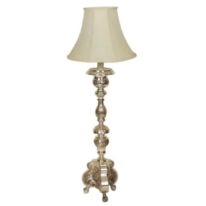Silver on Copper Altar Stick Lamp - 6