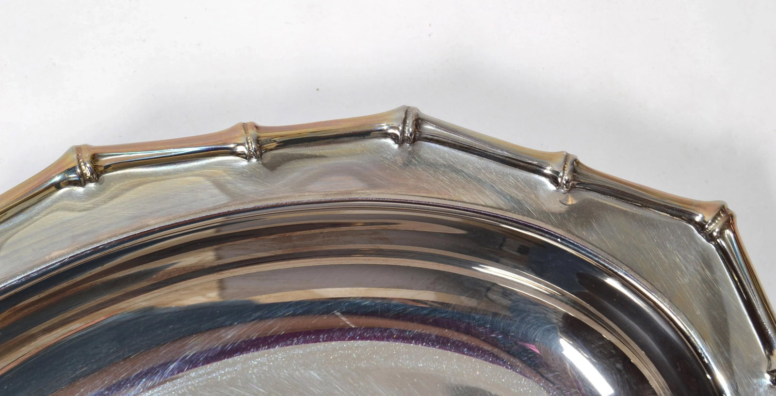 Vintage Farberware Hollywood Regency Faux Bamboo Stainless Steel Serving Tray - 9