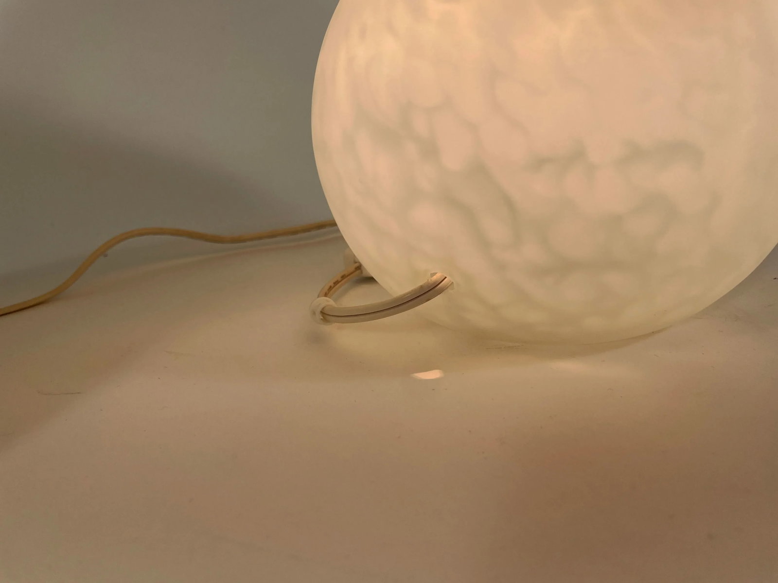 Pair of 1970s Murano Venini Style Mushroom-Shaped Frosted Speckled Glass Lamps - 6