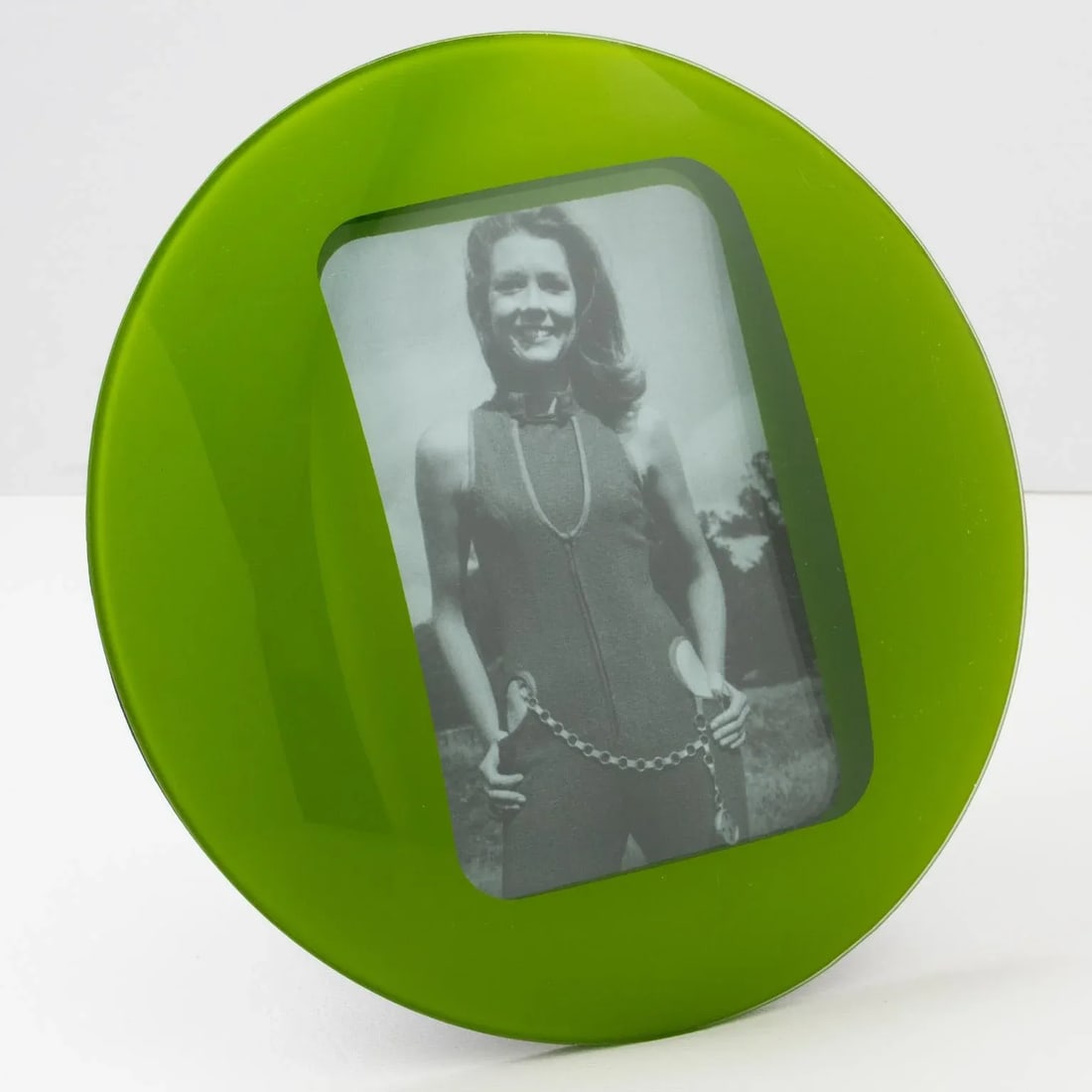 Space Age Green Glass Picture Frame - 4