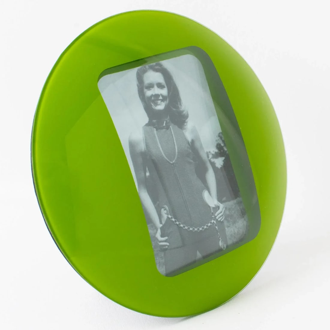 Space Age Green Glass Picture Frame - 6