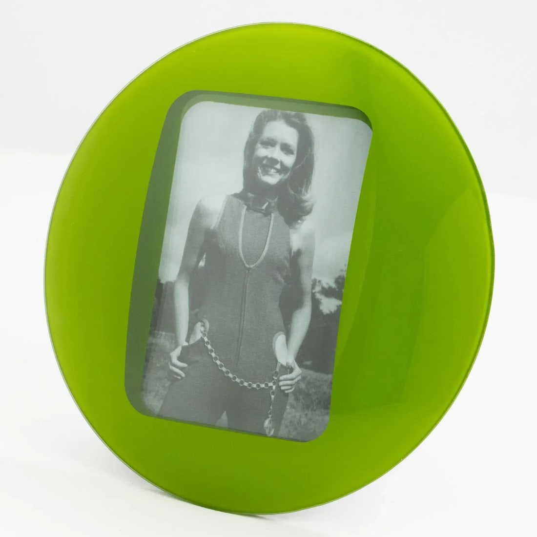 Space Age Green Glass Picture Frame - 7