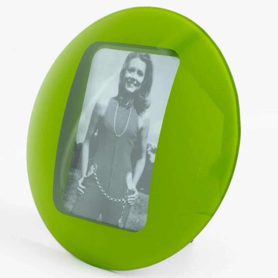 Space Age Green Glass Picture Frame - 8