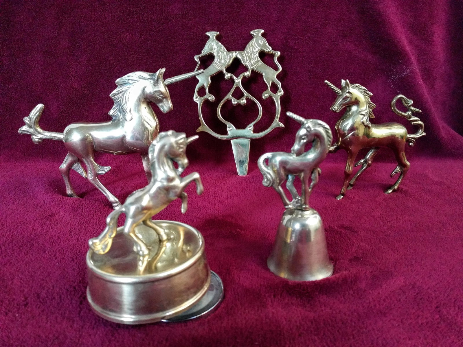 Vintage Brass Unicorn Figurines - Set of 4 - 2