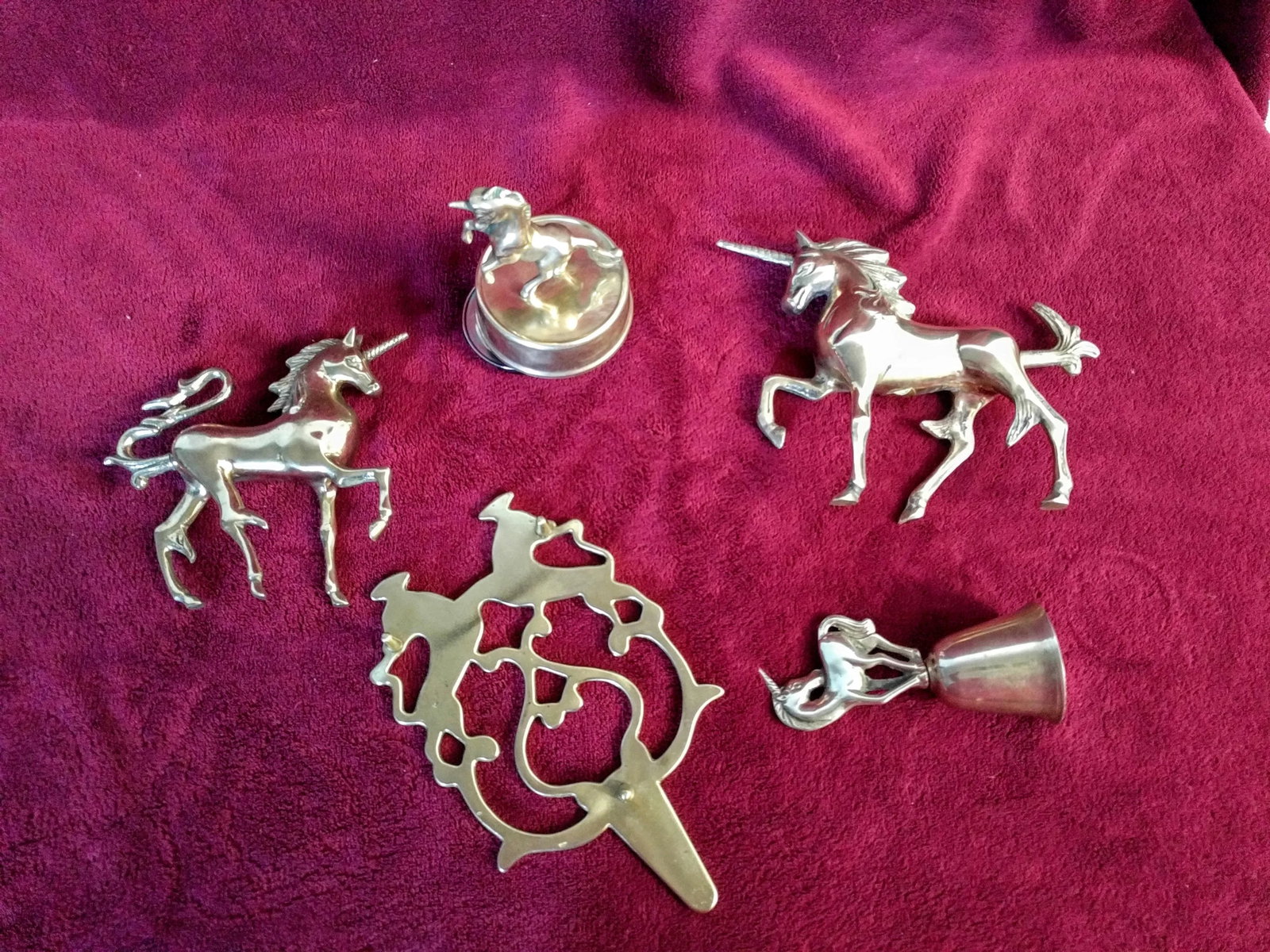 Vintage Brass Unicorn Figurines - Set of 4 - 3