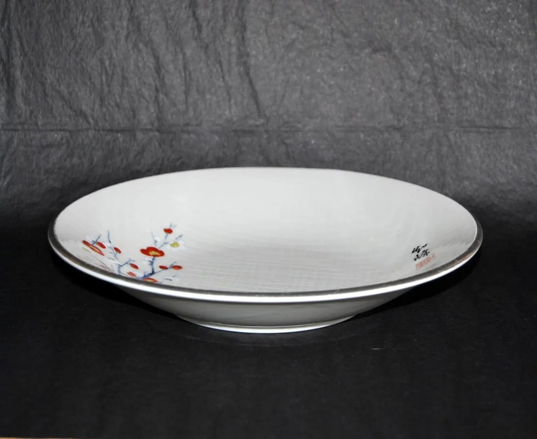 Vintage Kakiemon Sakura Silver-Gilt Cabinet Plate Signed - 6