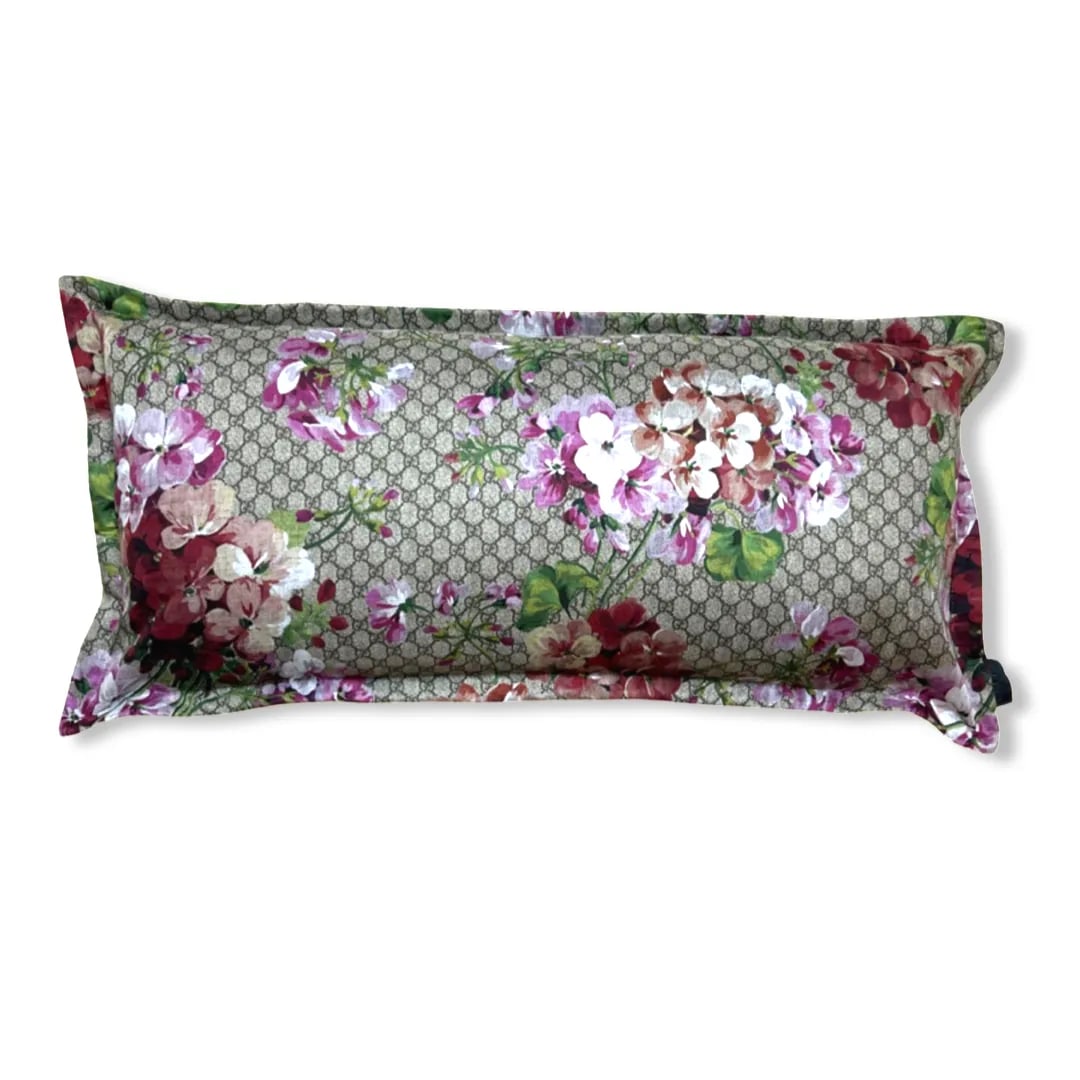 Gucci Gg Logo Blooms Hydrangea Silk Scarf Lumbar Pillow - 5