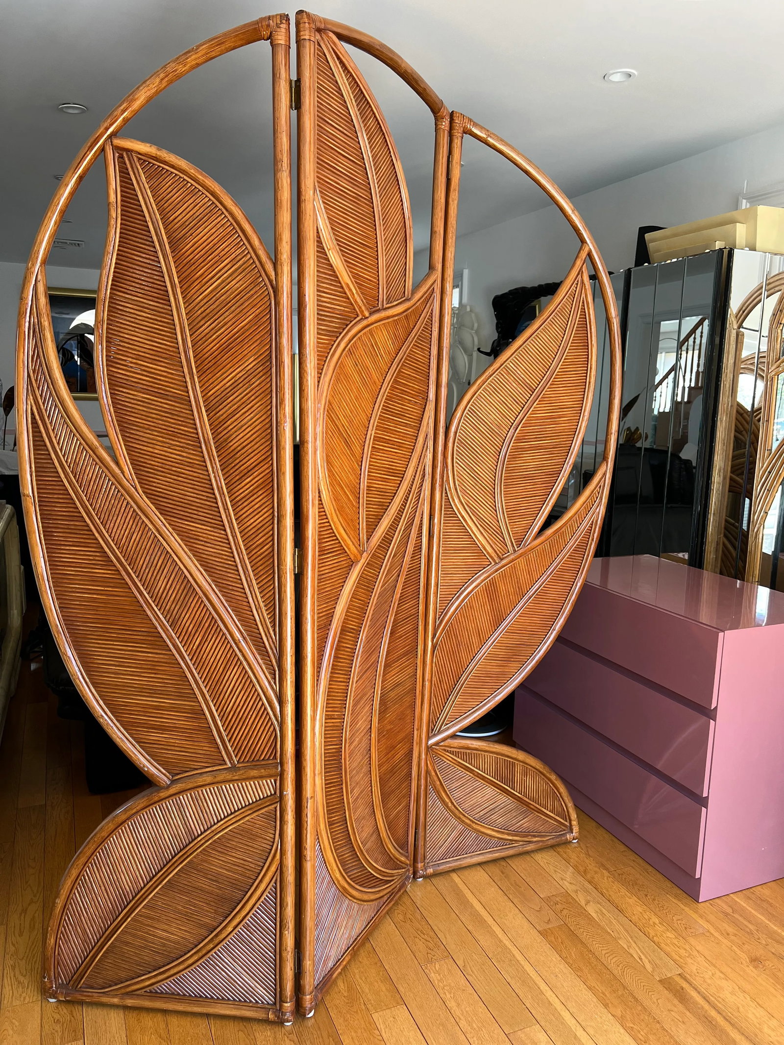 1970 Pencil Reed Rattan Room Divider in the Style of Gabrielle Crespi - 10