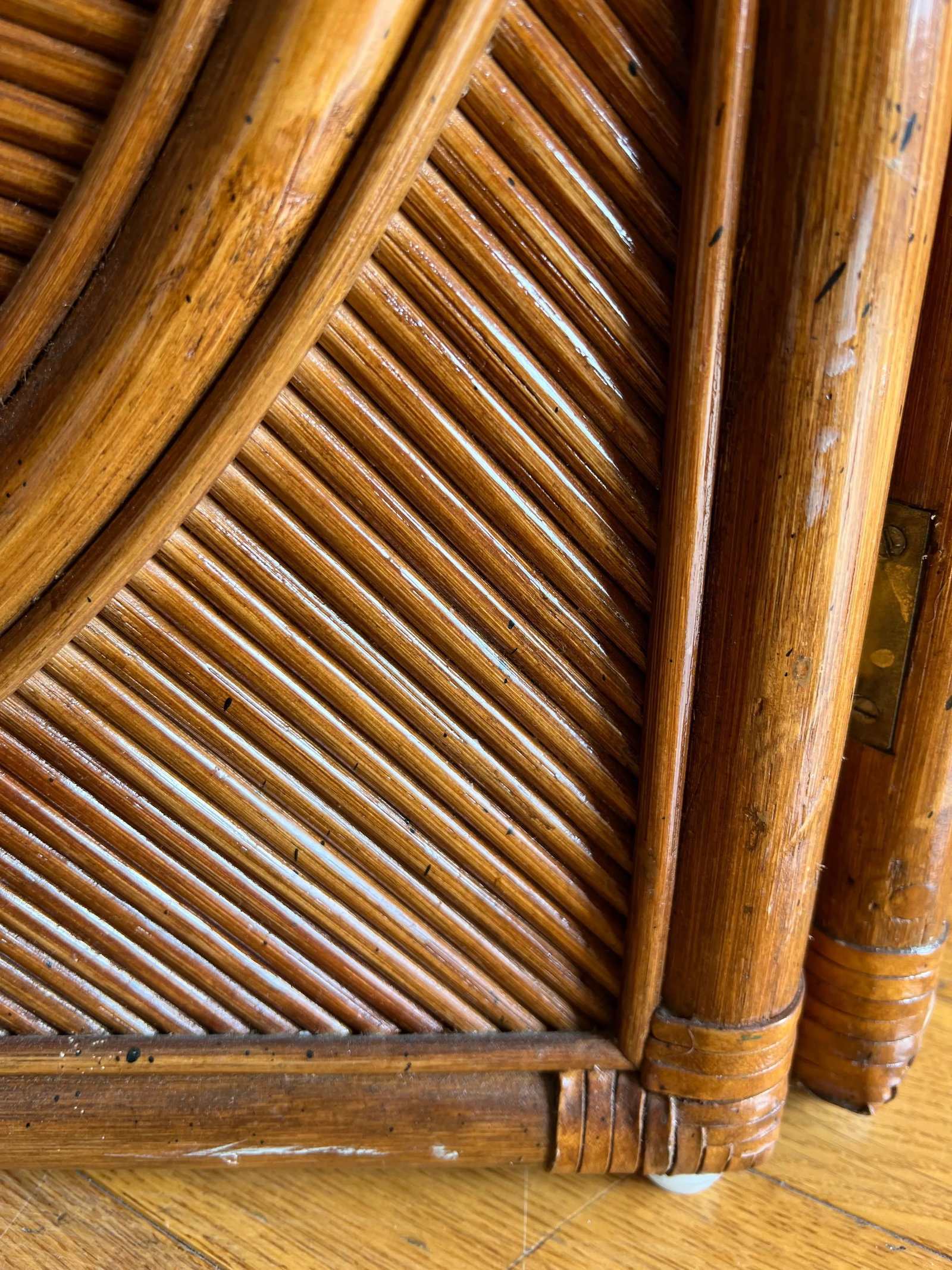 1970 Pencil Reed Rattan Room Divider in the Style of Gabrielle Crespi - 3