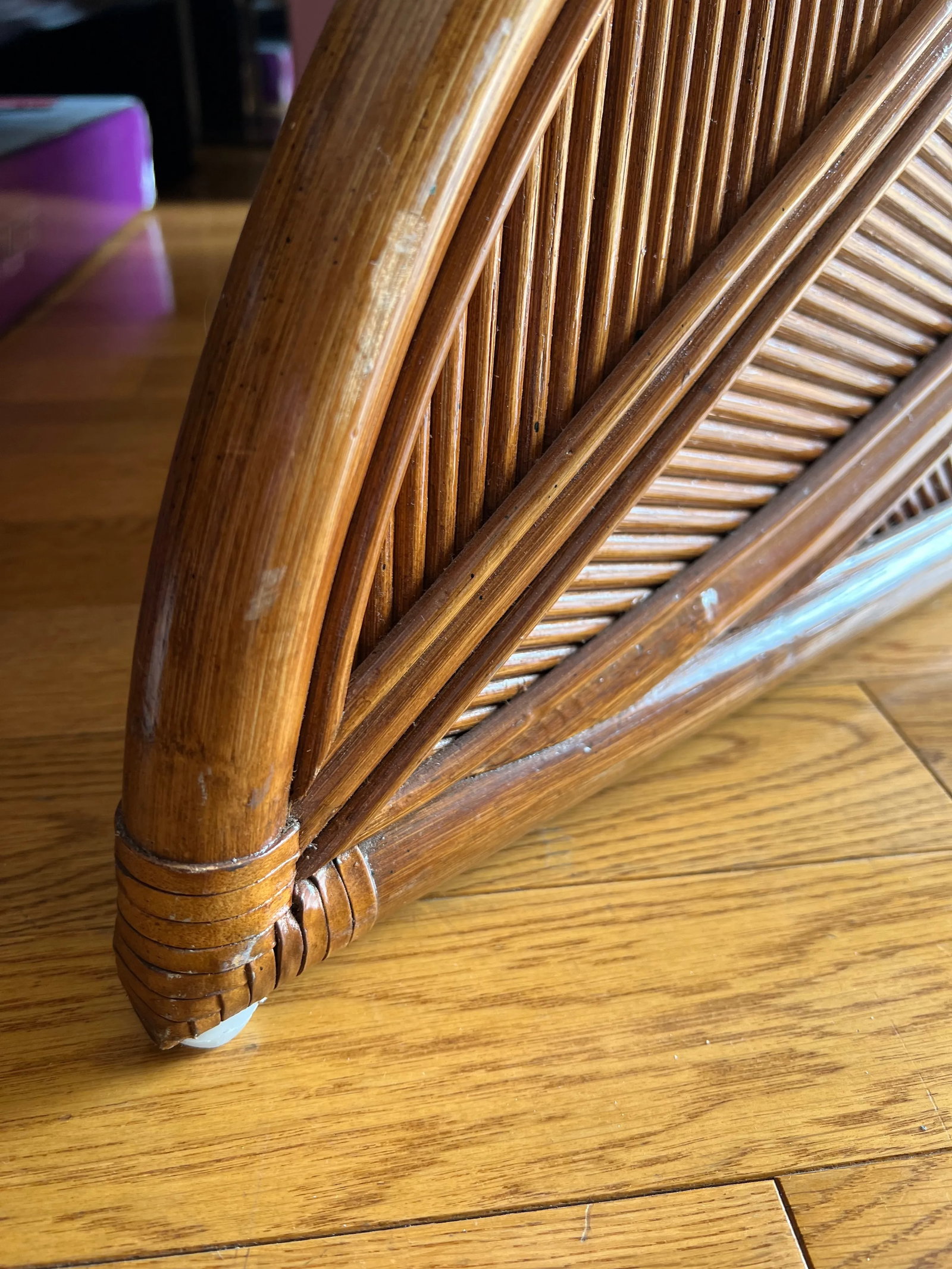 1970 Pencil Reed Rattan Room Divider in the Style of Gabrielle Crespi - 4