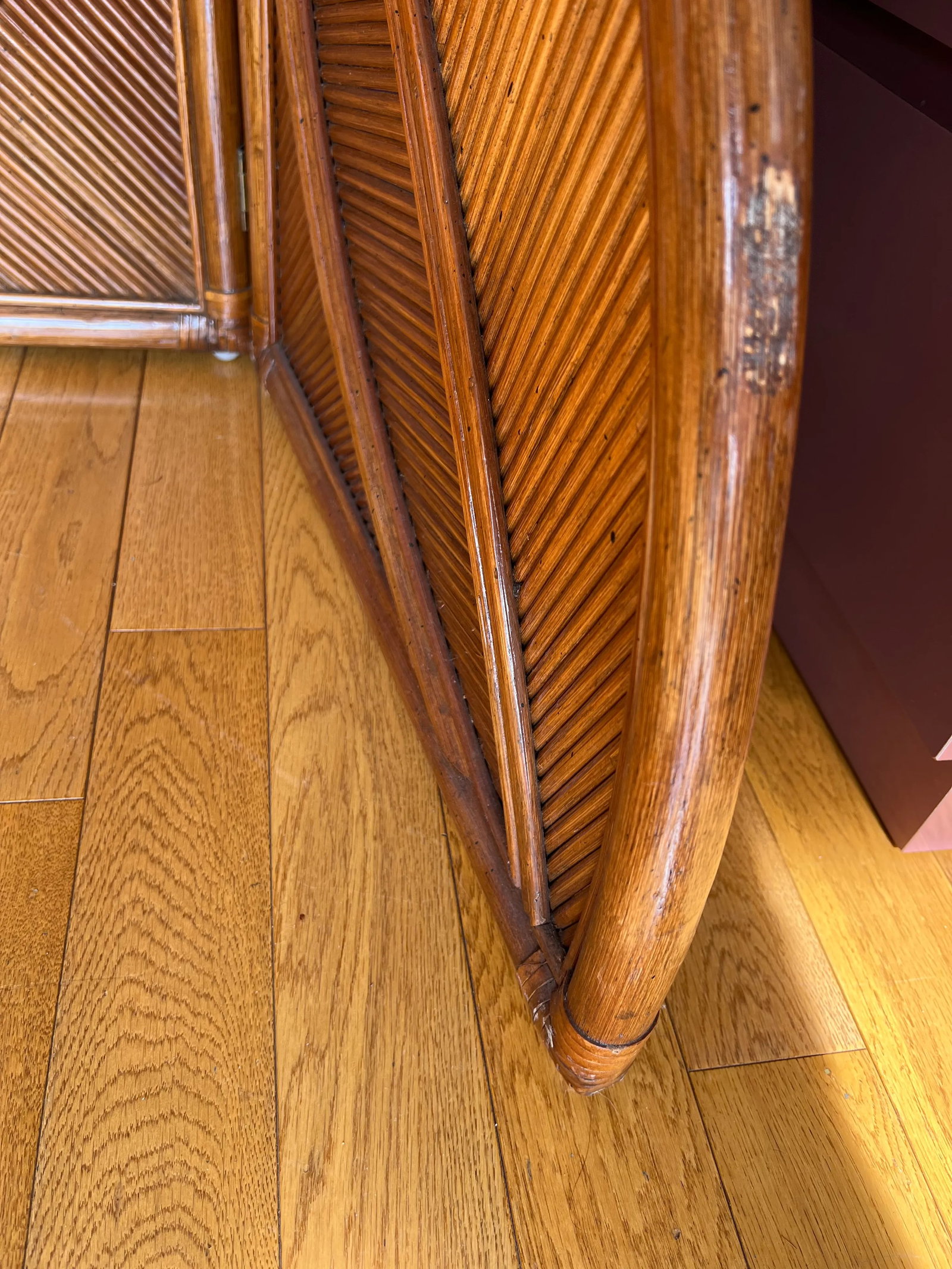 1970 Pencil Reed Rattan Room Divider in the Style of Gabrielle Crespi - 5