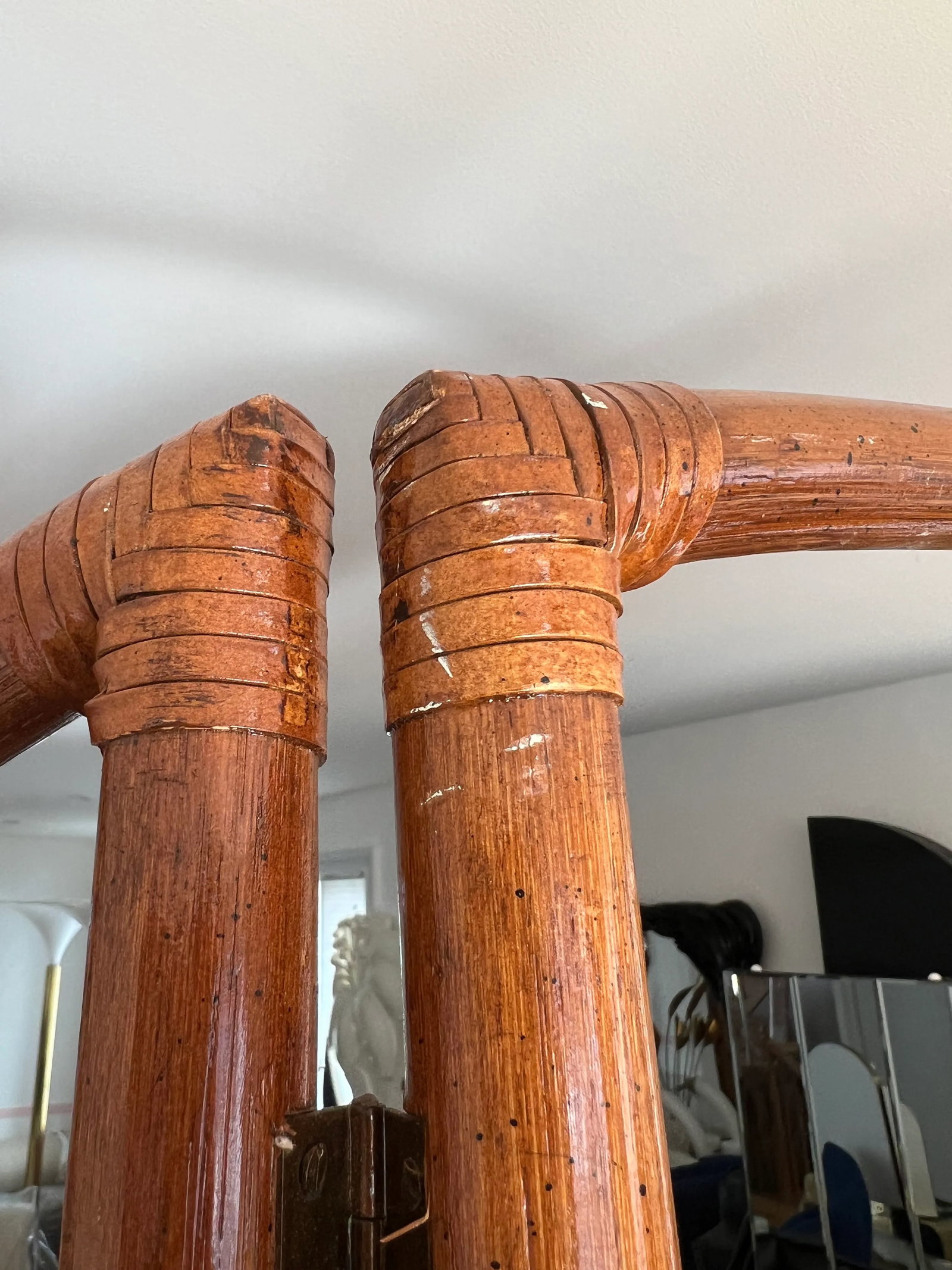 1970 Pencil Reed Rattan Room Divider in the Style of Gabrielle Crespi - 6