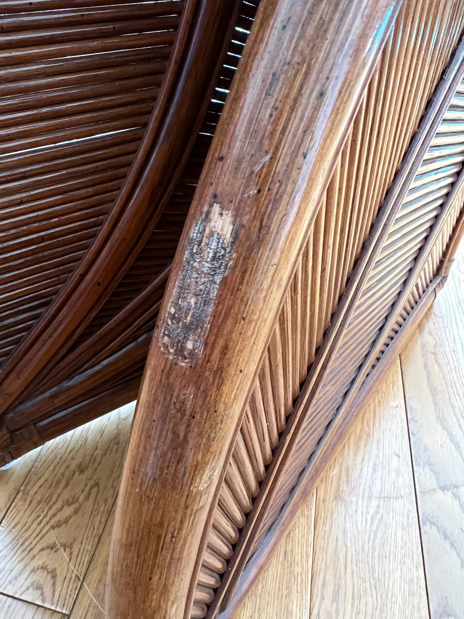 1970 Pencil Reed Rattan Room Divider in the Style of Gabrielle Crespi - 9