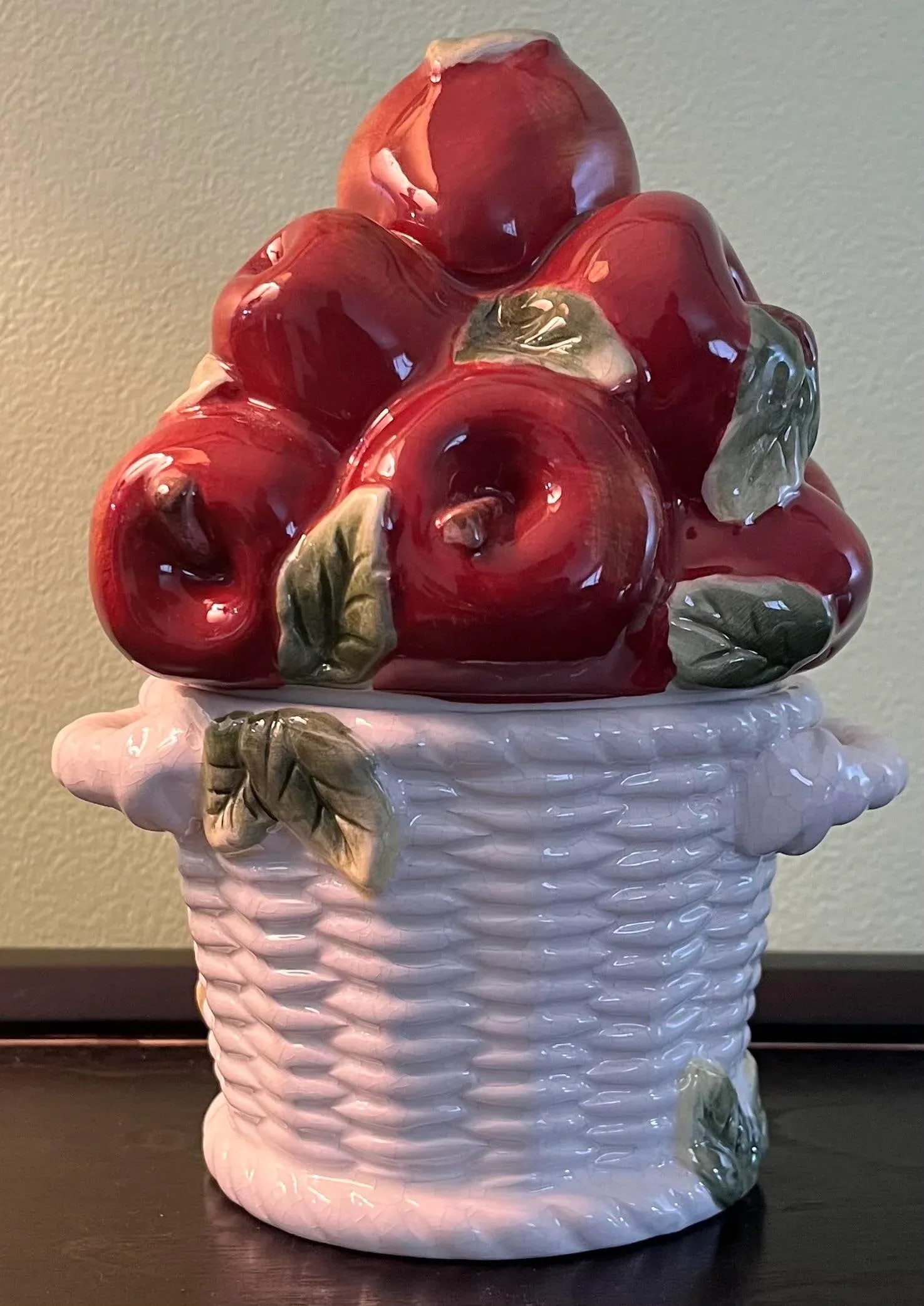 1990s Kaldun and Bogle Majolica Style Apple Jar Topiary - 3