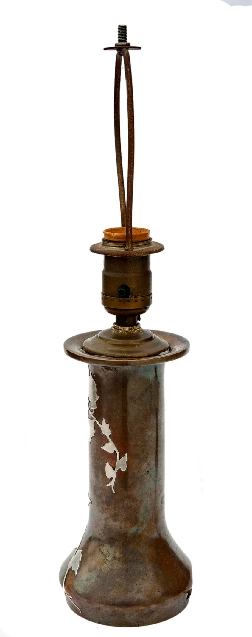 Early 20th Century Bronze & Silver Table Lamp - 2