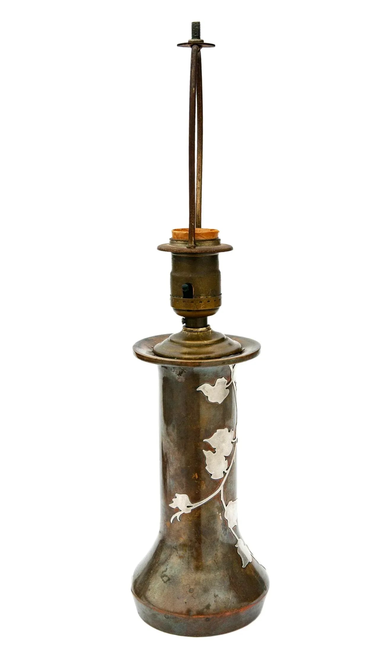 Early 20th Century Bronze & Silver Table Lamp - 4