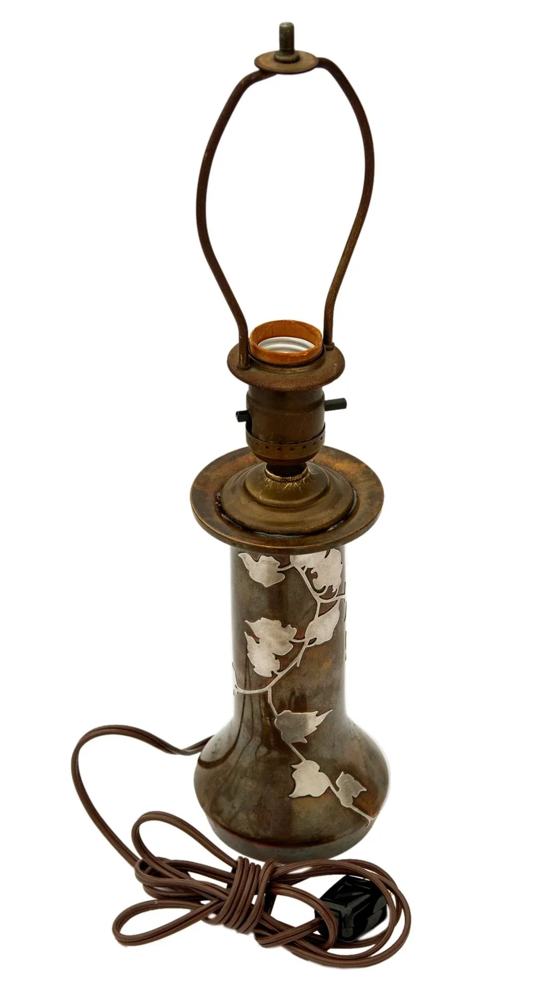 Early 20th Century Bronze & Silver Table Lamp - 5