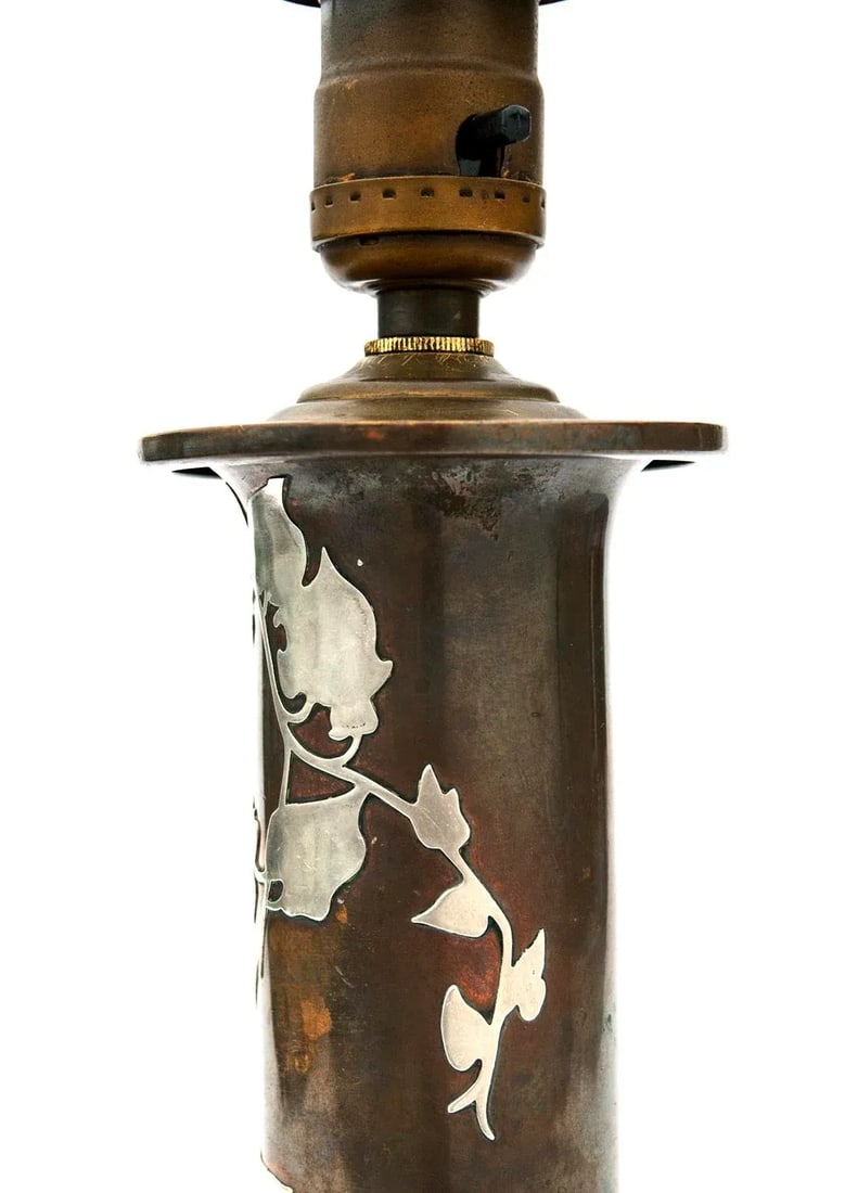 Early 20th Century Bronze & Silver Table Lamp - 6