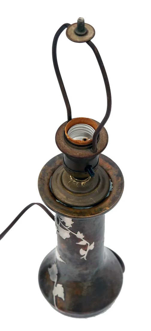 Early 20th Century Bronze & Silver Table Lamp - 7