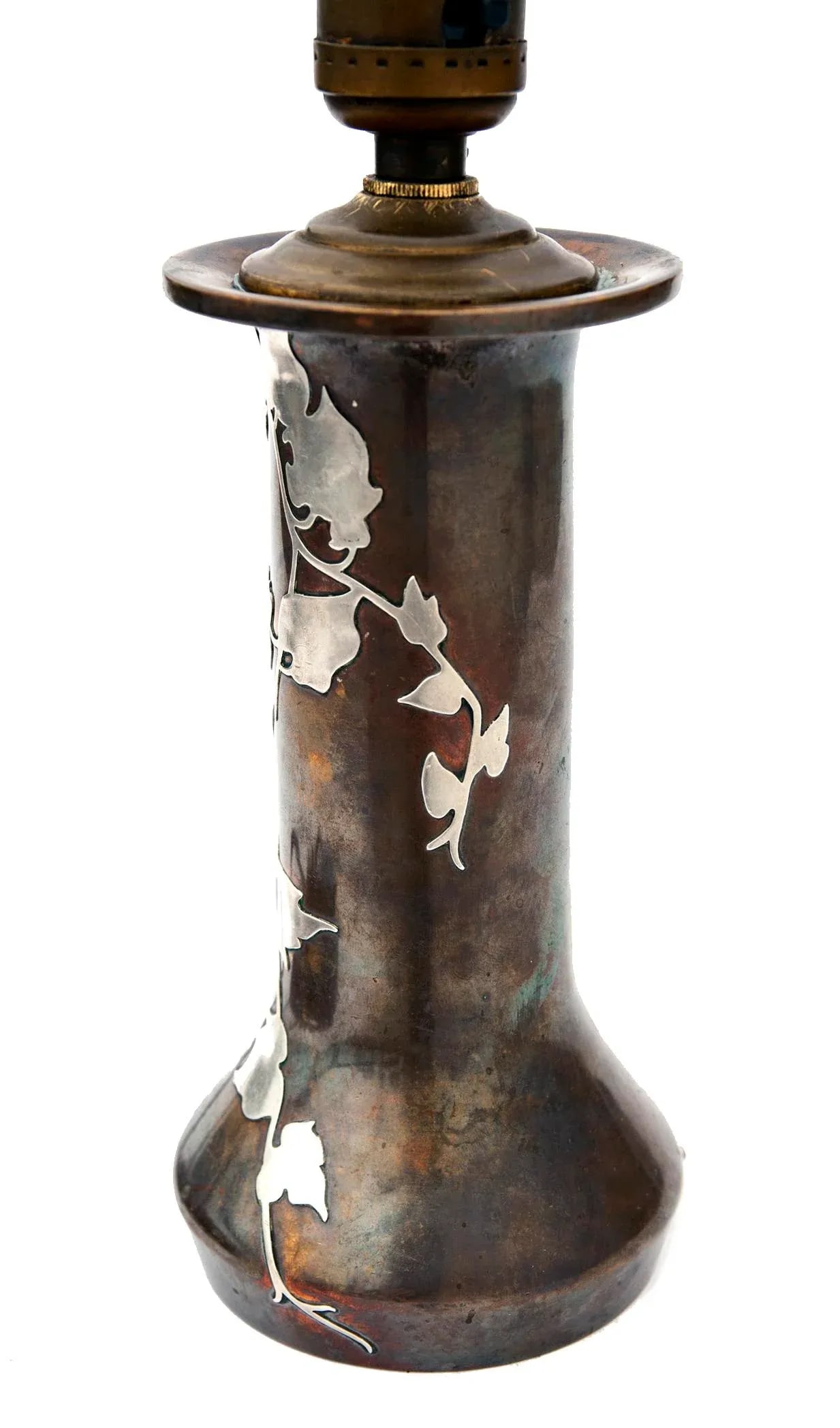 Early 20th Century Bronze & Silver Table Lamp - 8