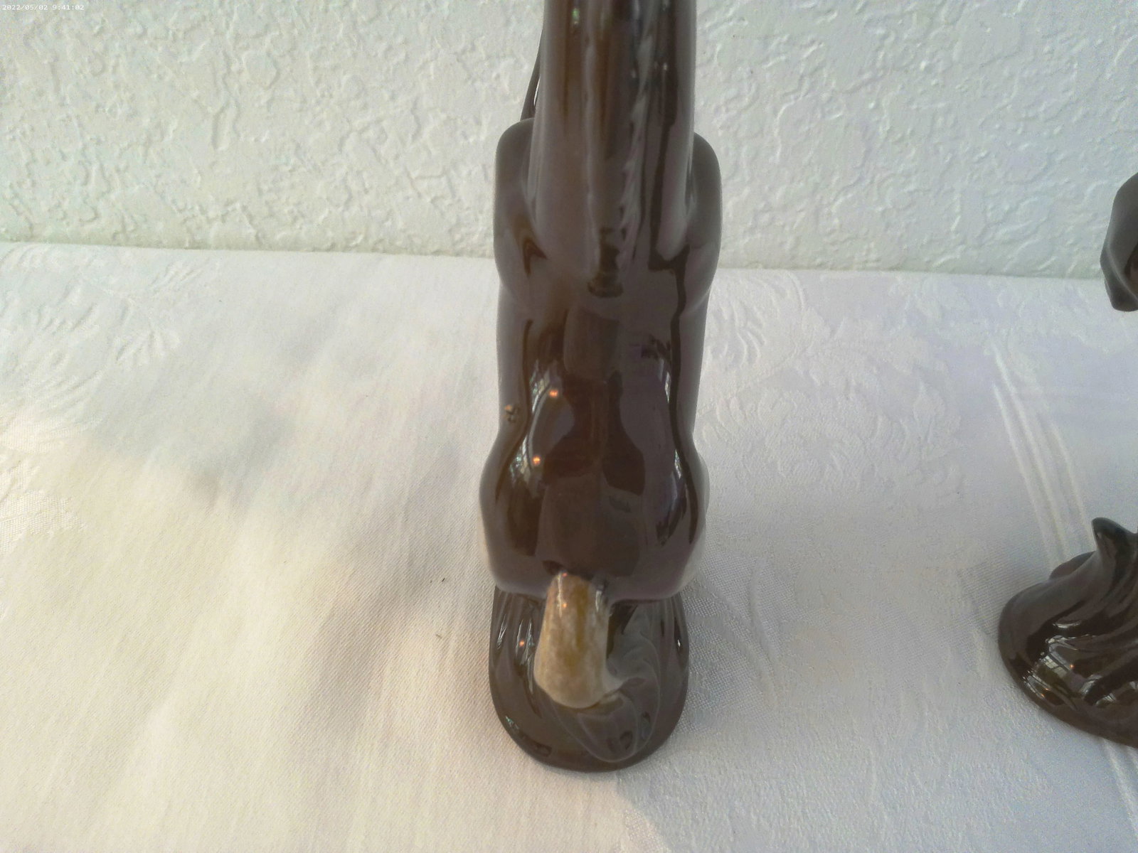 Mid-Century Drip Glaze Ceramic Stallion Console Set, 3 Pcs - 5