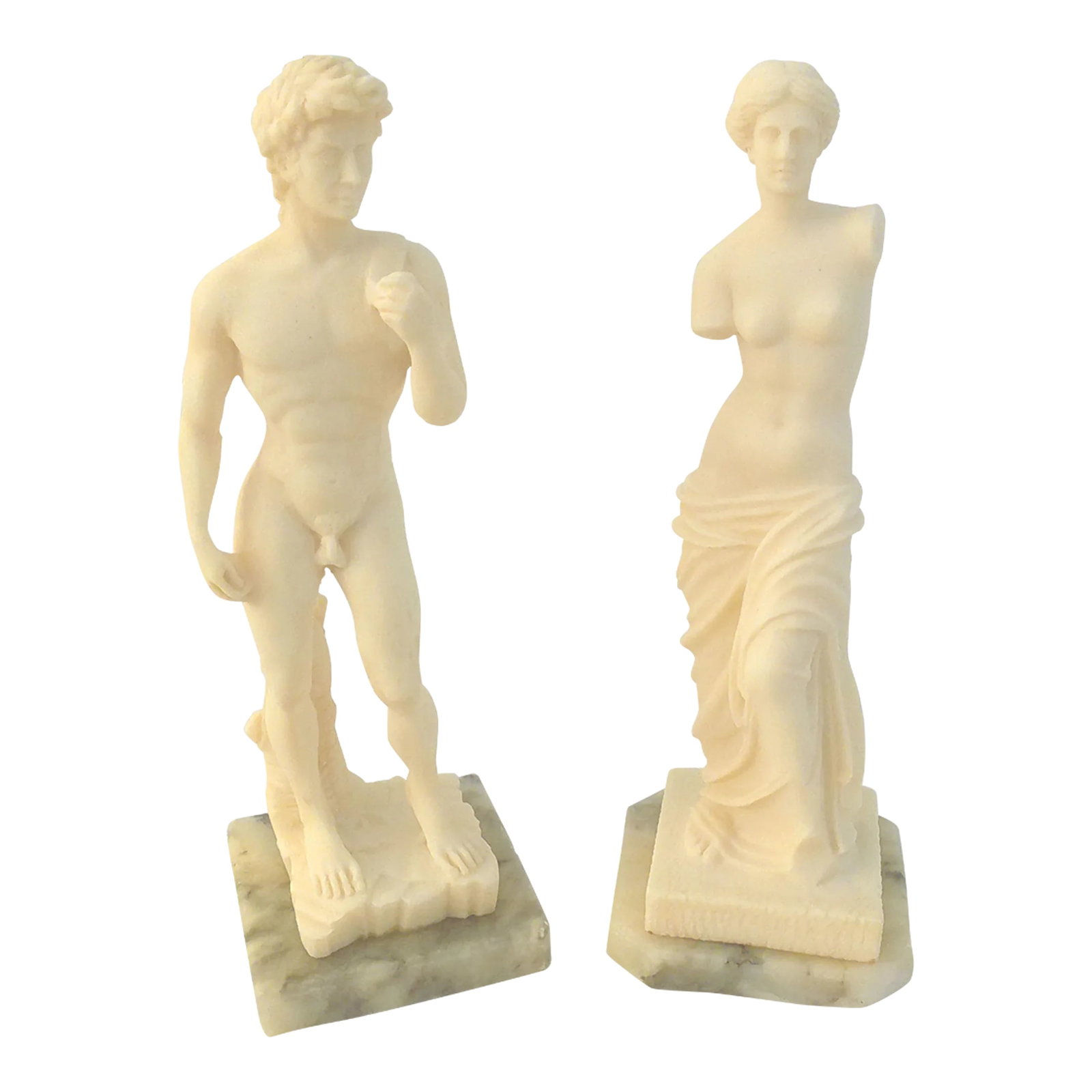 Vintage David & Venus De Milo Reproduction Resin Figurines, a Pair (1 of 7)