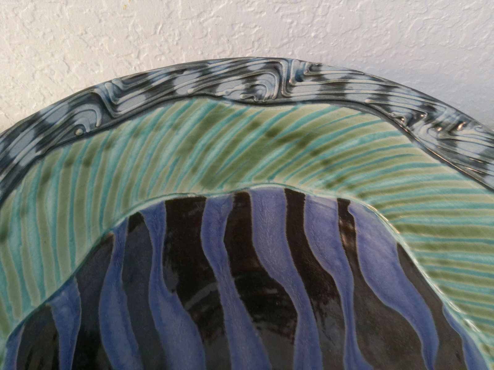 Vintage Artisan Studio Art Abstract Pottery Bowl - 4