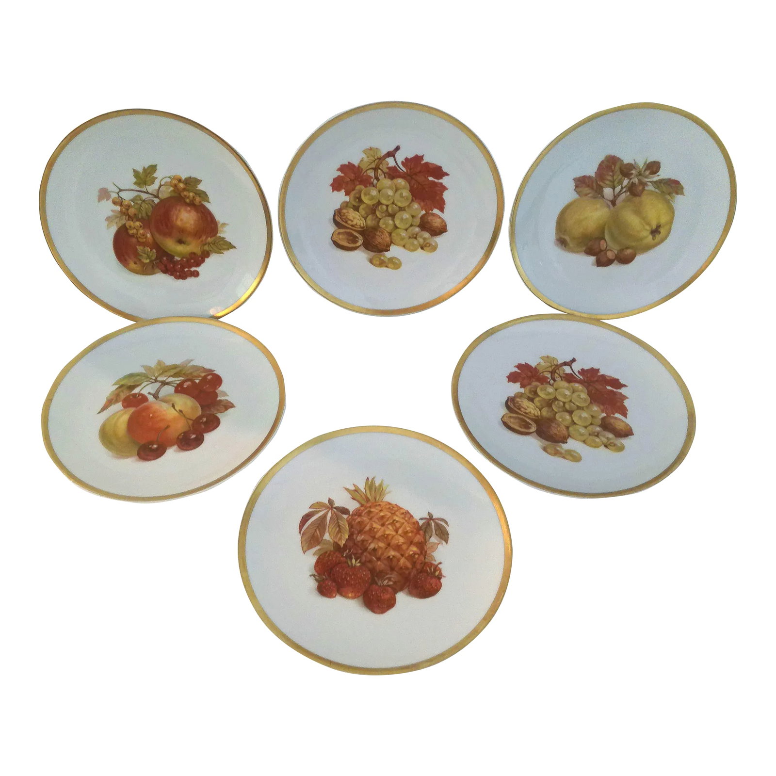 1960s E & R German "Harvest" Luncheon/Dessert Plates, S/6 (1 of 8)
