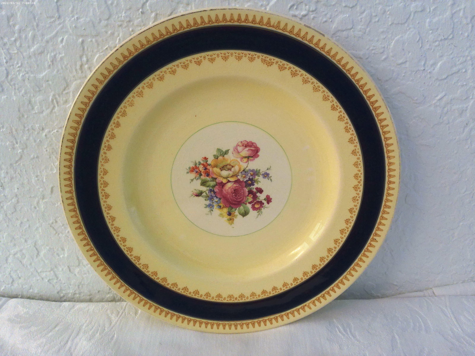 Vintage Matched Victorian Design Floral Porcelain Dinner Plates, Set of 6 - 2