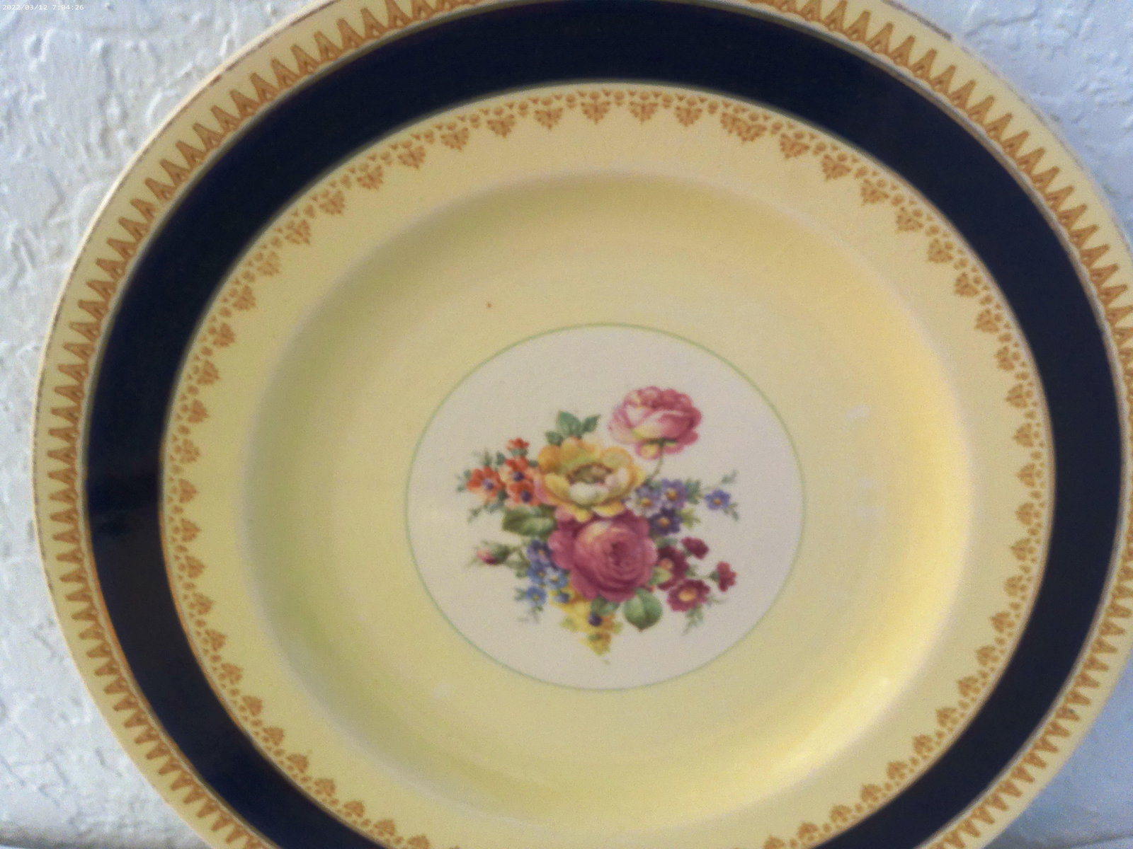 Vintage Matched Victorian Design Floral Porcelain Dinner Plates, Set of 6 - 3