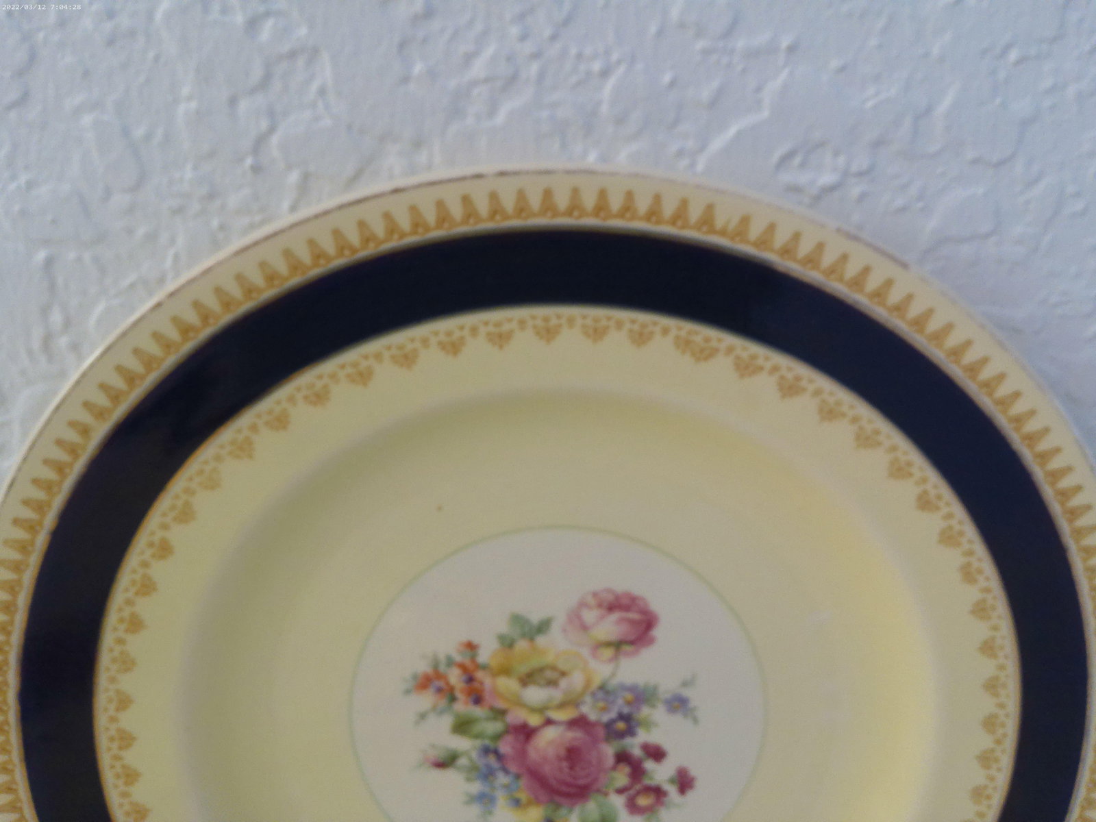 Vintage Matched Victorian Design Floral Porcelain Dinner Plates, Set of 6 - 4