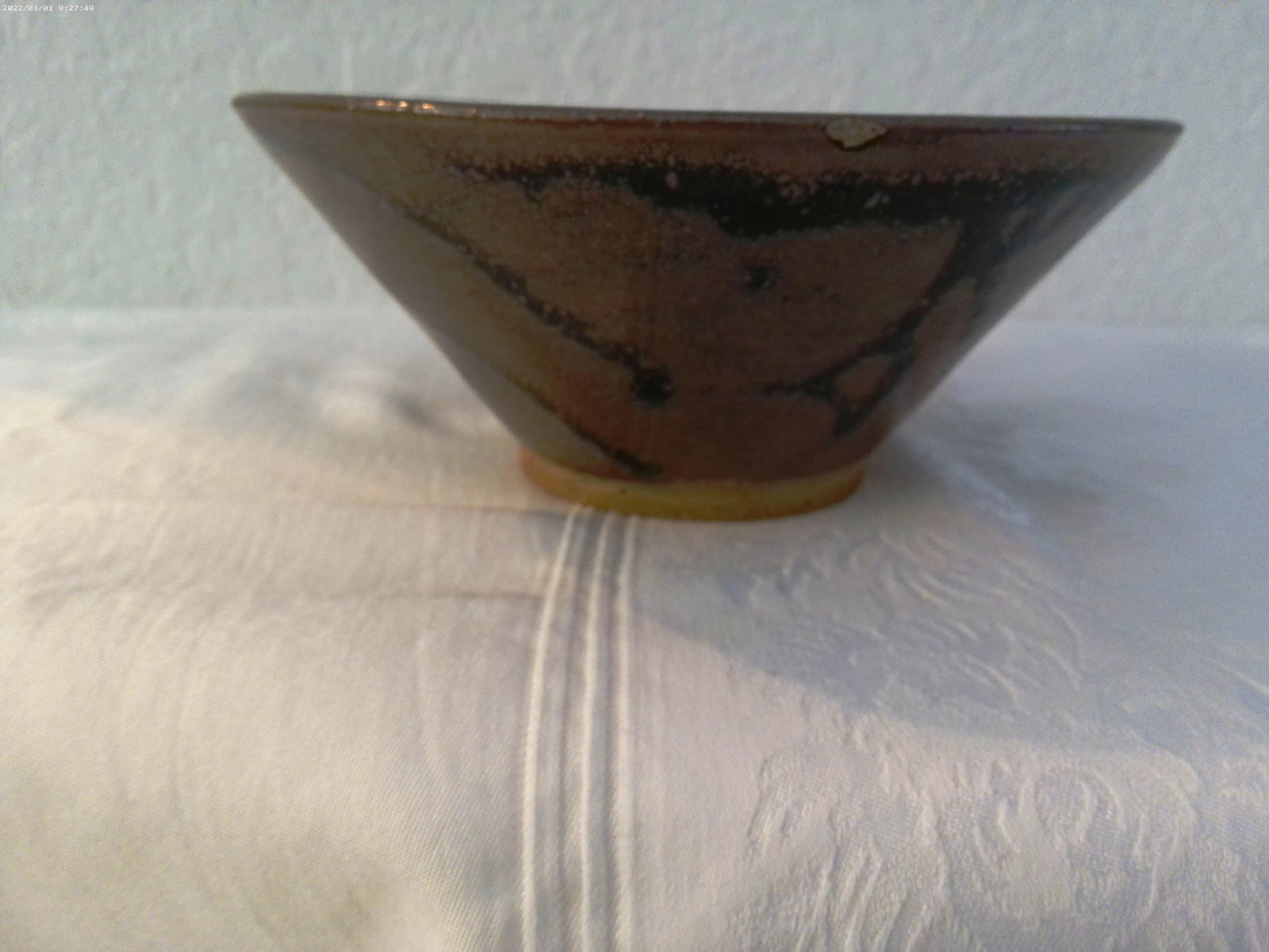 1980s Artisnal Asian Modern Raku Pottery Bowl - 2