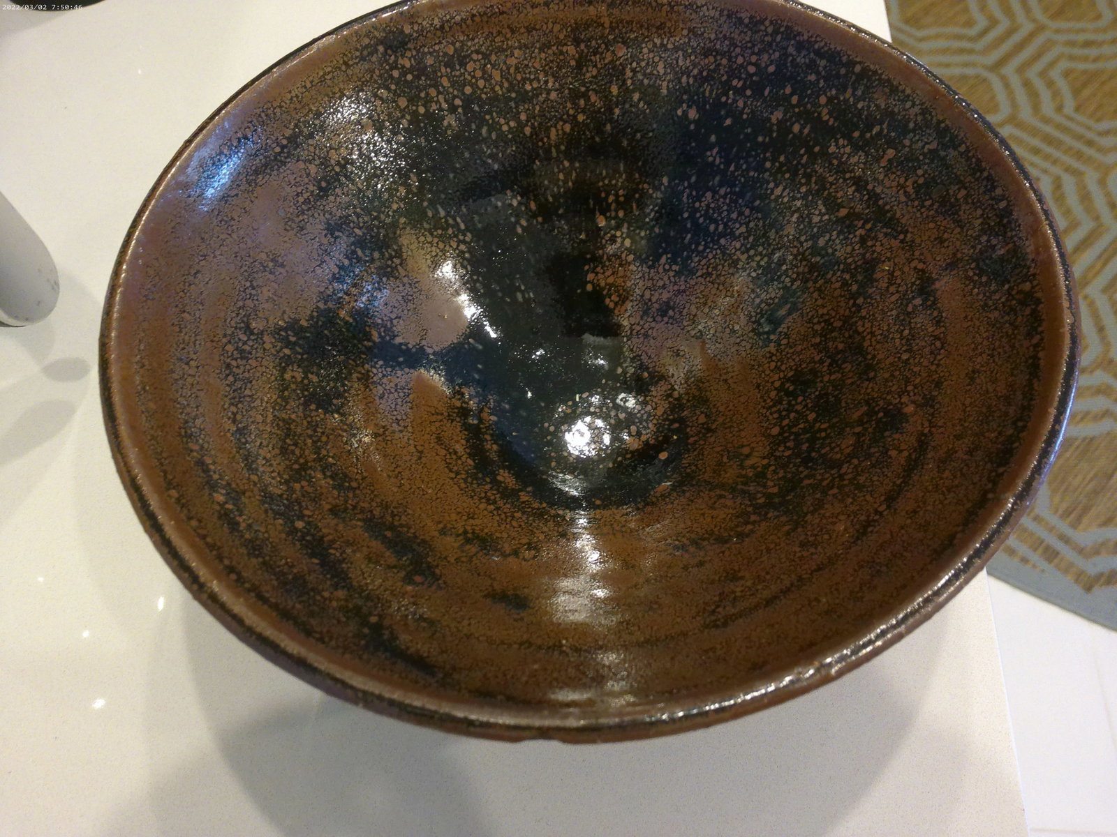 1980s Artisnal Asian Modern Raku Pottery Bowl - 3