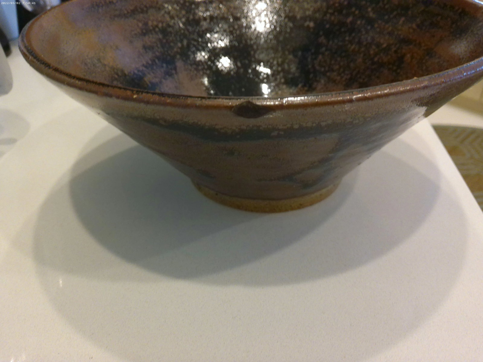 1980s Artisnal Asian Modern Raku Pottery Bowl - 4