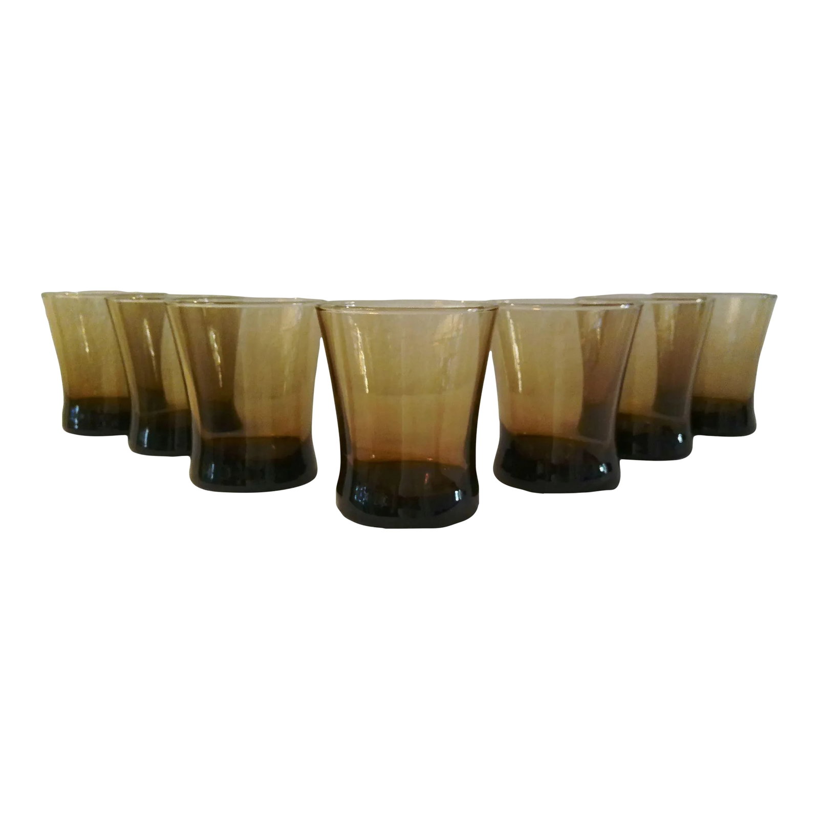 1970s Anchor Hocking Linden Mocha Smoke Tumblers, Set of 7 (1 of 2)