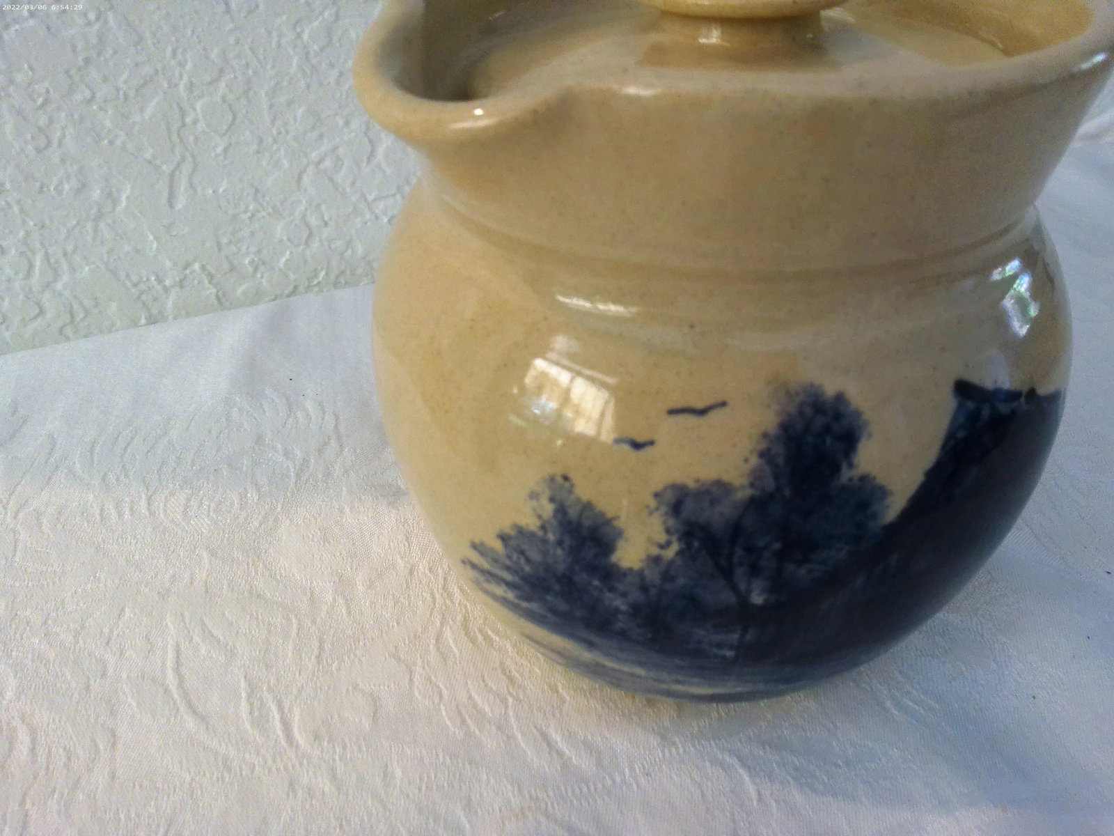Vintage P R Storie Texas Stoneware Bean Crock - 3