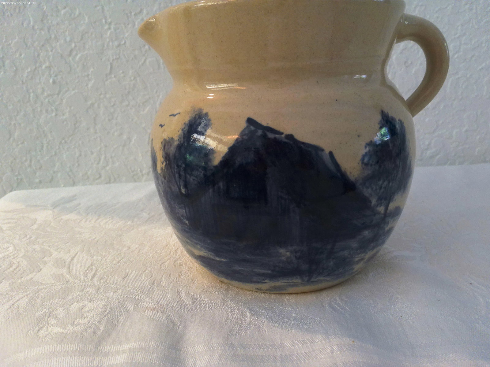Vintage P R Storie Texas Stoneware Bean Crock - 4